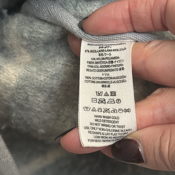 Free People Grey Striped Short Sleeve Poncho/Cape/Wrap Size M - Picture 8 of 10